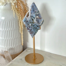 Load image into Gallery viewer, Moss Agate Druzy Diamond &amp; Stand
