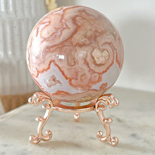Load image into Gallery viewer, Druzy Pink Agate Sphere &amp; Stand
