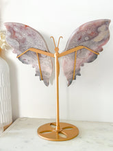 Load image into Gallery viewer, Pink Amethyst Flower Agate Butterfly &amp; Stand
