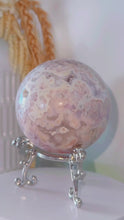 Load and play video in Gallery viewer, AA+ Pink Amethyst Flower Agate Druzy Sphere &amp; Stand
