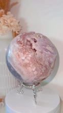 Load and play video in Gallery viewer, 1.5kg Pink Amethyst Flower Agate Sphere &amp; Stand
