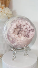 Load and play video in Gallery viewer, 1.5kg Pink Amethyst Flower Agate Druzy Sphere &amp; Stand
