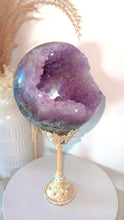 Load and play video in Gallery viewer, 1.2kg Amethyst x Moss Agate Sphere
