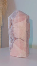 Load and play video in Gallery viewer, Pink Amethyst Druzy Tower
