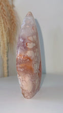 Load and play video in Gallery viewer, Peach Flower Agate Druzy Flame Freeform
