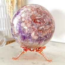 Load image into Gallery viewer, Amethyst Flower Agate Druzy Sphere
