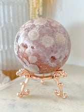 Load image into Gallery viewer, Pink Amethyst Flower Agate Sphere &amp; Stand
